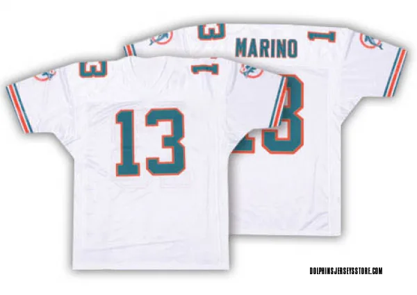 Men's Dan Marino Miami Dolphins Authentic White 75TH Anniversary Throwback Jersey