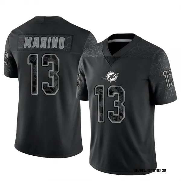 Men's Dan Marino Miami Dolphins Limited Black Reflective Jersey