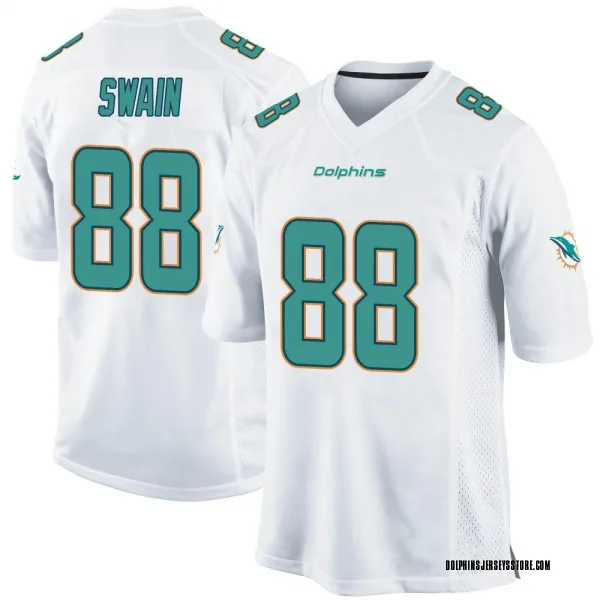 Freddie Swain Miami Dolphins Men's Aqua Name & Number Logo T-Shirt 