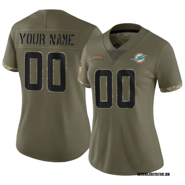 Custom Miami Dolphins Men's Legend Orange Color Rush T-Shirt