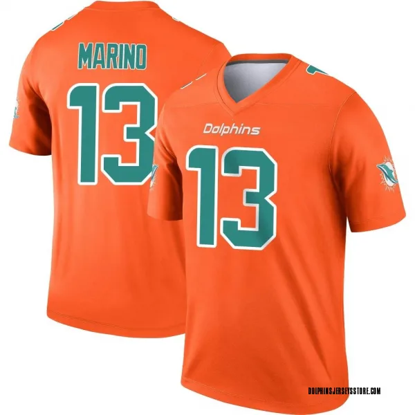 Youth Dan Marino Miami Dolphins Legend Orange Inverted Jersey